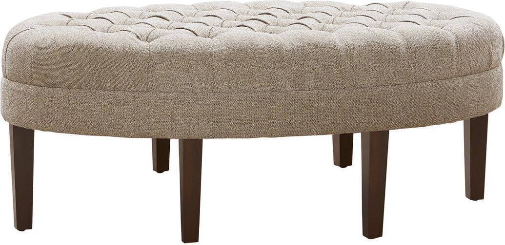 Olliix.com Ottomans & Stools - Martin Modern Surfboard Tufted Ottoman 48W x 27.5D x 18H Linen