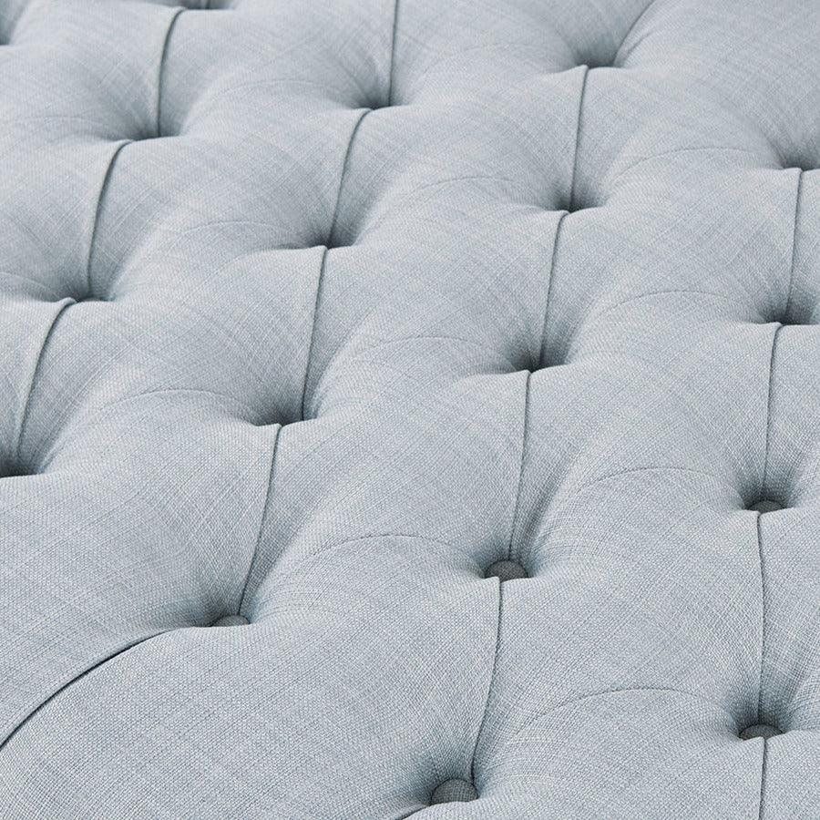 Olliix.com Ottomans & Stools - Martin Modern/Contemporary Surfboard Tufted Ottoman 48"W x 27.5"D x 18"H Dusty Blue