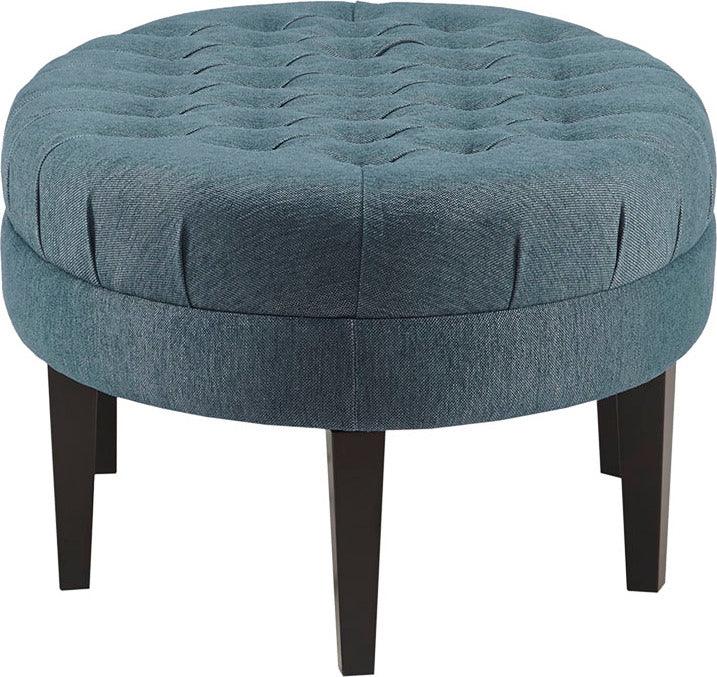 Olliix.com Ottomans & Stools - Martin Transitional Surfboard Tufted Ottoman 48W x 27.5D x 18H" Blue