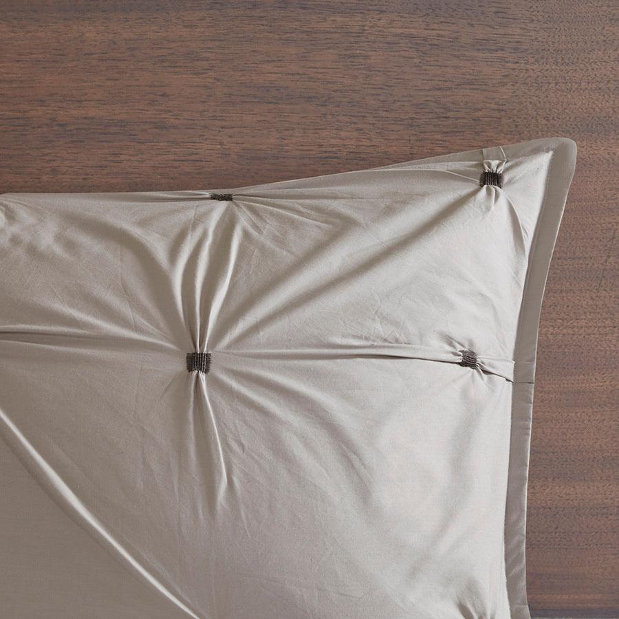 Olliix.com Comforters & Blankets - Masie Global Inspired 3 Piece Elastic Embroidered Cotton Comforter Set Gray King/Cal King