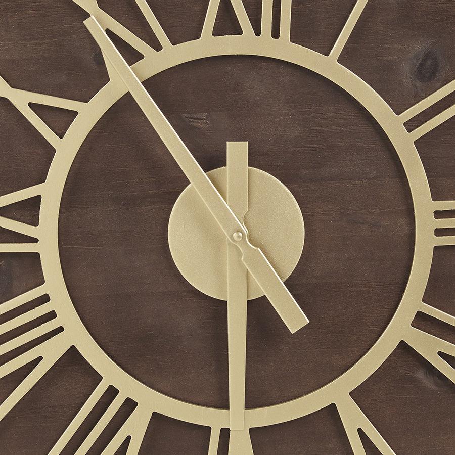 Olliix.com Wall Art - Mason Wall Clock Brown/Gold