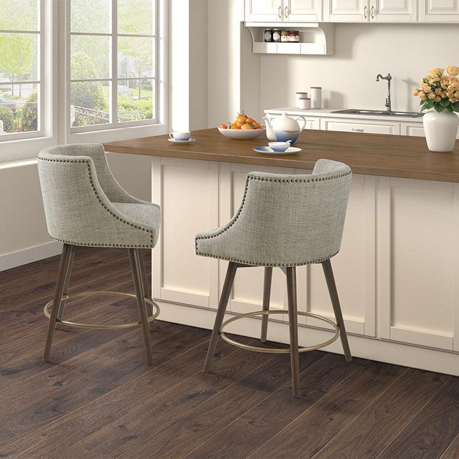 Olliix.com Barstools - Mateo Swivel Counter Stool Gray Multicolor