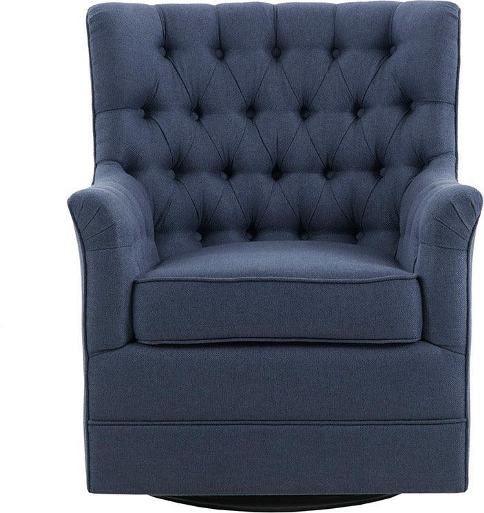 Olliix.com Accent Chairs - Mathis Swivel Glider Chair Blue