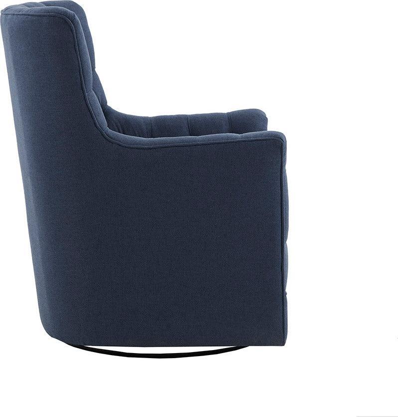 Olliix.com Accent Chairs - Mathis Swivel Glider Chair Blue