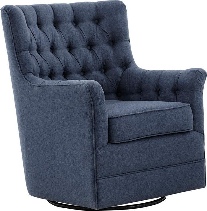 Olliix.com Accent Chairs - Mathis Swivel Glider Chair Blue