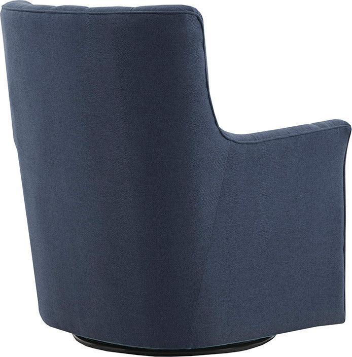 Olliix.com Accent Chairs - Mathis Swivel Glider Chair Blue