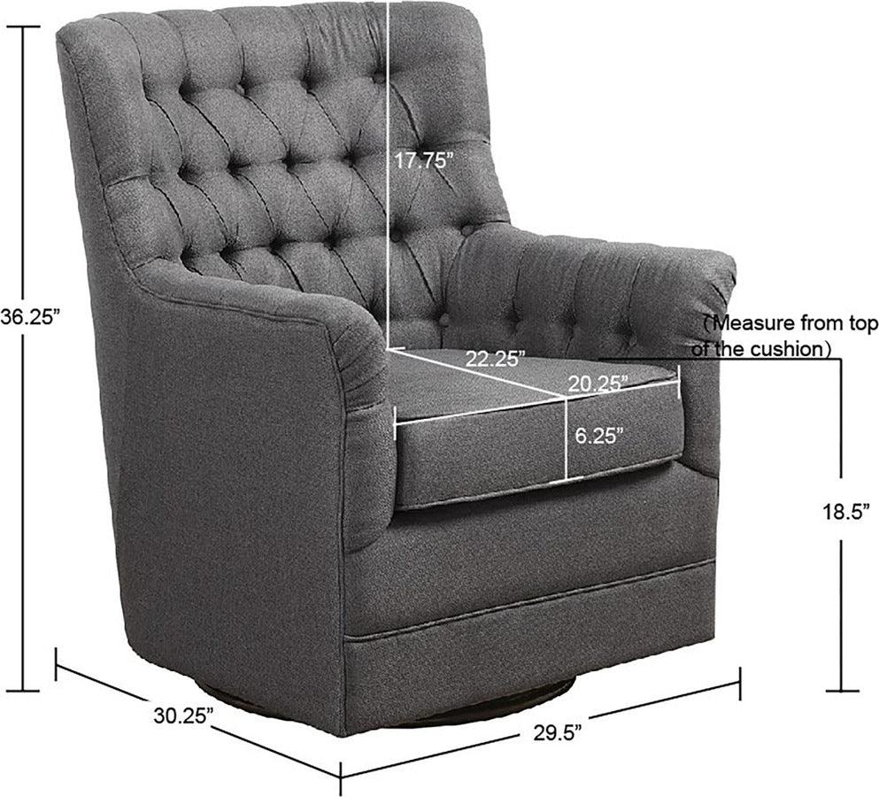 Olliix.com Accent Chairs - Mathis Swivel Glider Chair Gray