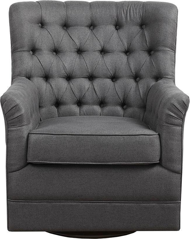Olliix.com Accent Chairs - Mathis Swivel Glider Chair Gray