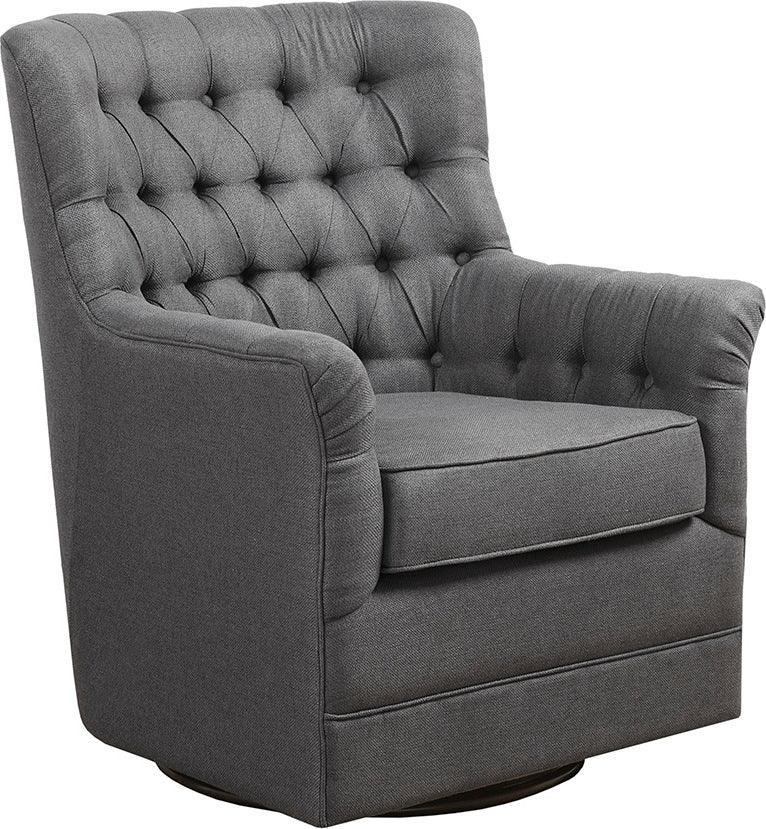 Olliix.com Accent Chairs - Mathis Swivel Glider Chair Gray