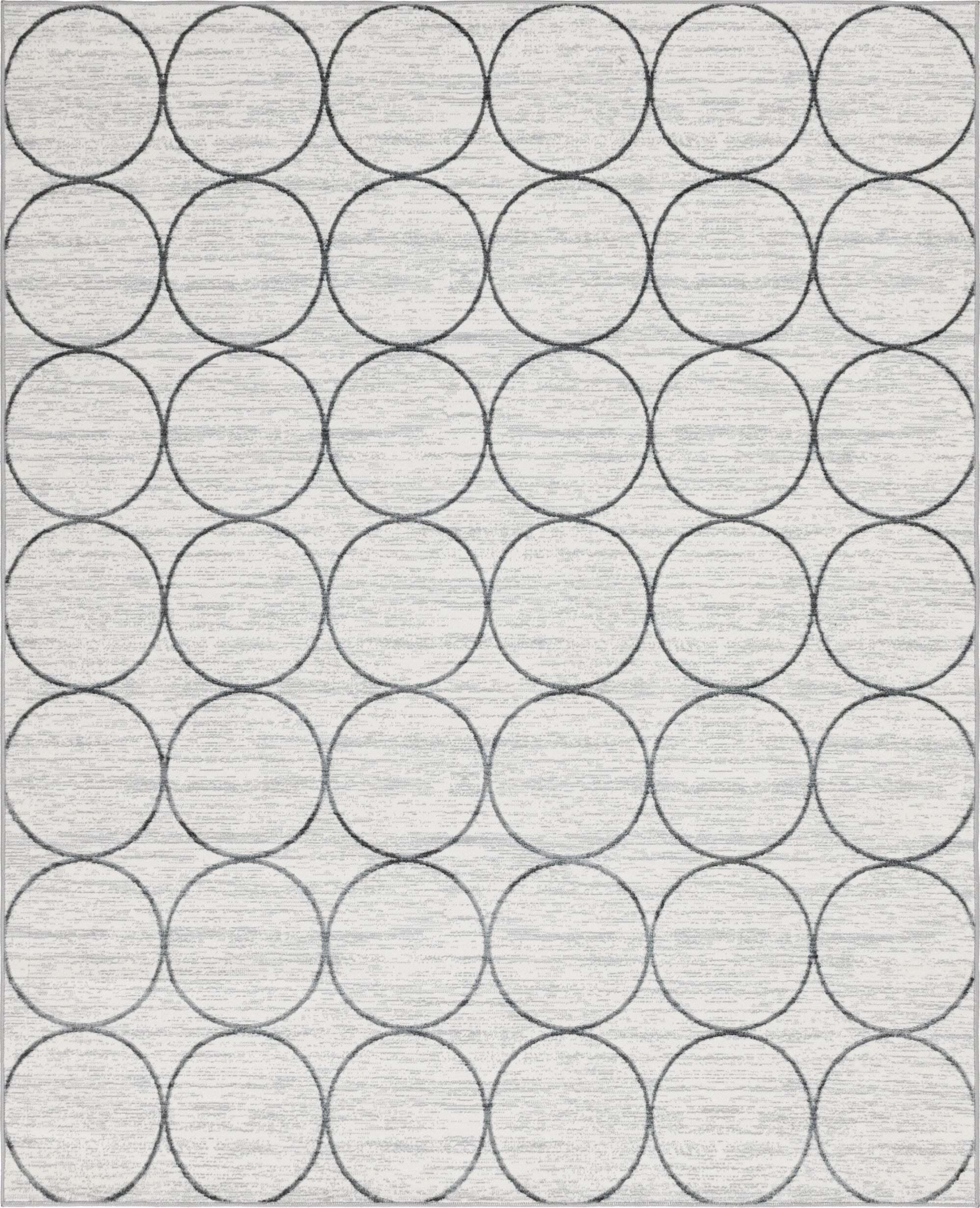 Unique Loom Indoor Rugs - Matrix Trellis Geometric Rectangular 8x10 Rug Ivory & Light Gray