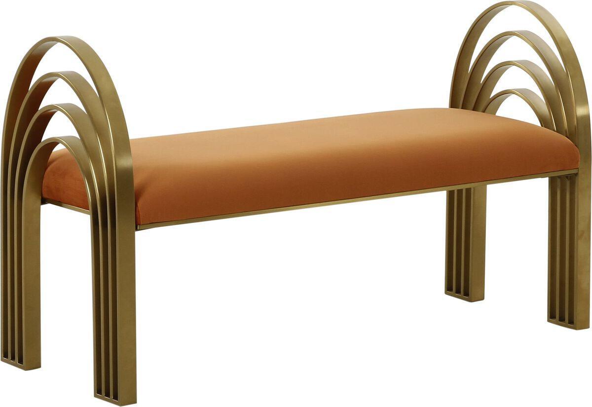 Tov Furniture Benches - Mavis Cinnamon Velvet Bench