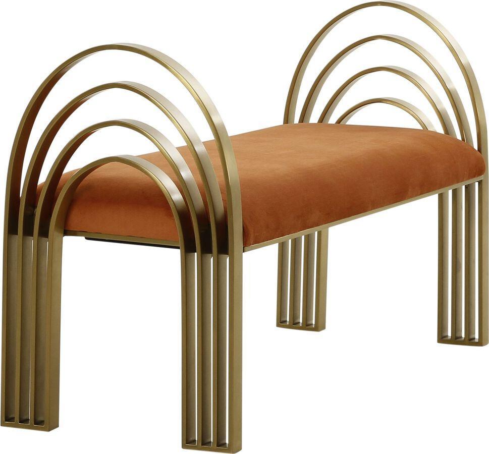 Tov Furniture Benches - Mavis Cinnamon Velvet Bench