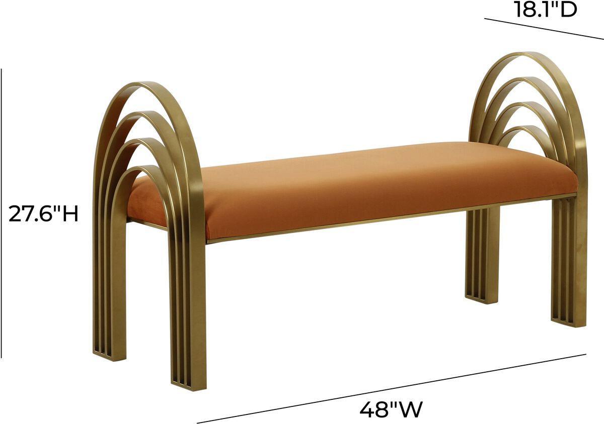 Tov Furniture Benches - Mavis Cinnamon Velvet Bench