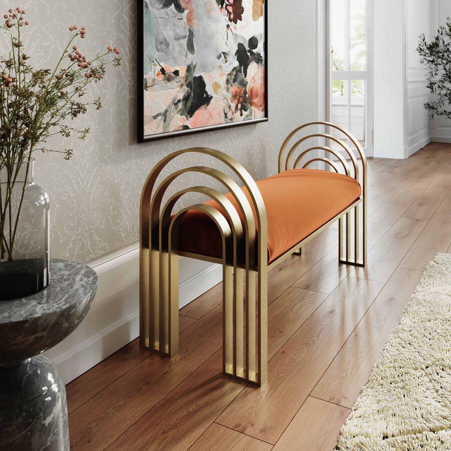 Tov Furniture Benches - Mavis Cinnamon Velvet Bench