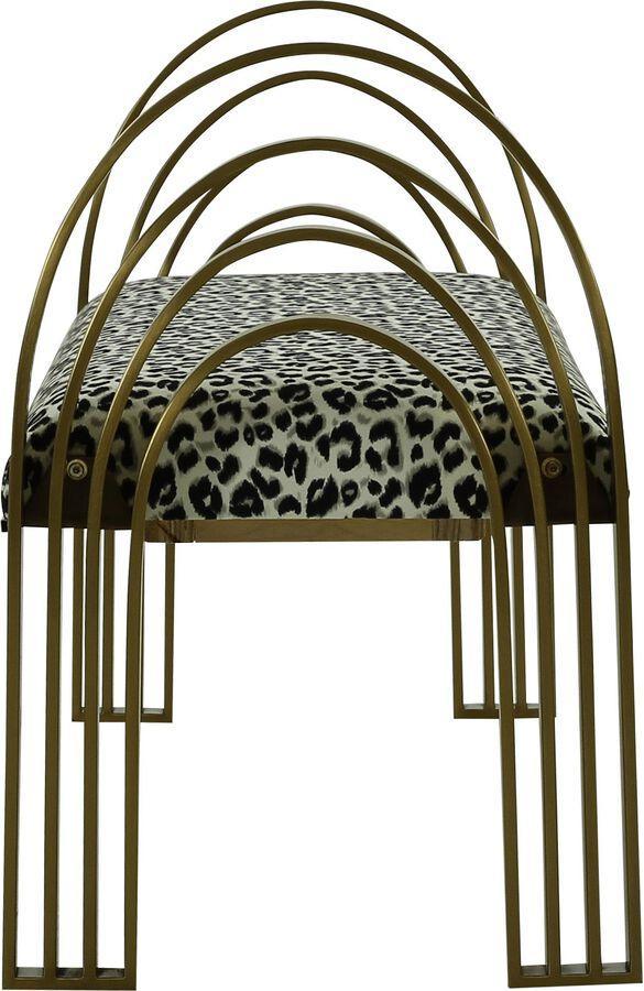 Tov Furniture Benches - Mavis Leopard Print Velvet Bench