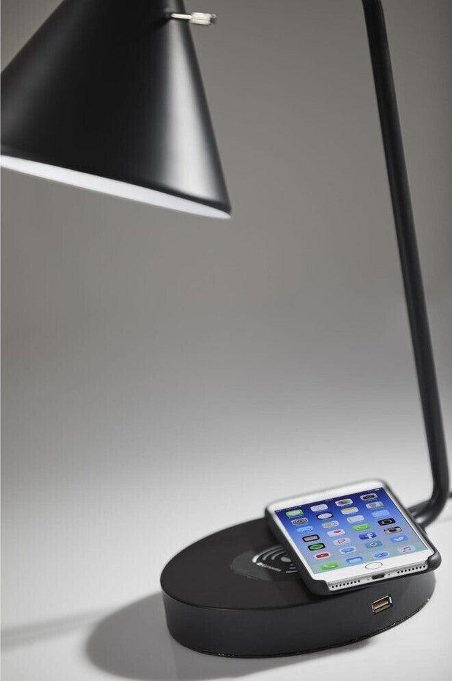 Adesso Desk Lamps - Maxine Charge Desk Lamp Matte Black
