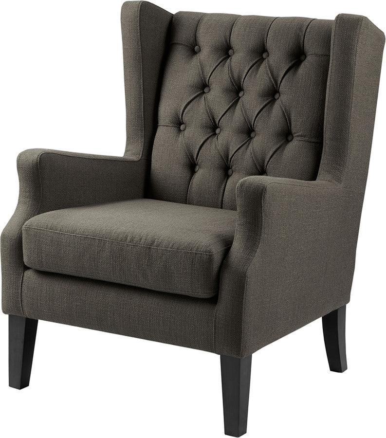 Olliix.com Accent Chairs - Maxwell Button Tufted Wing Chair Gray