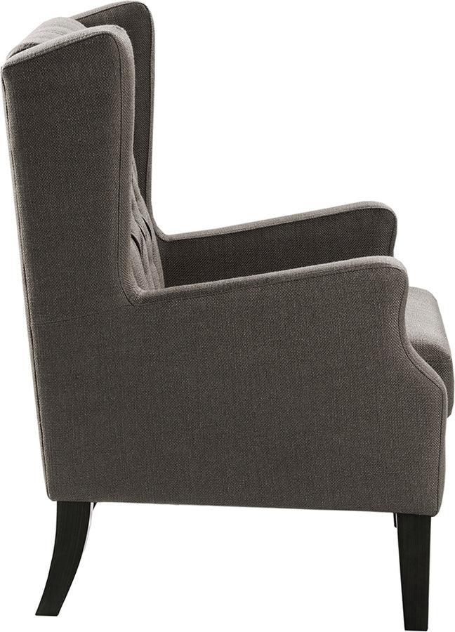 Olliix.com Accent Chairs - Maxwell Button Tufted Wing Chair Gray