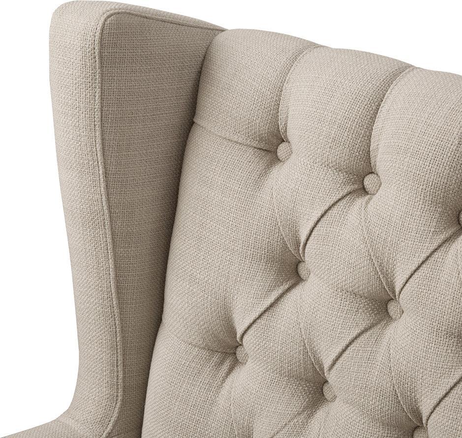 Olliix.com Accent Chairs - Maxwell Button Tufted Wing Chair Linen