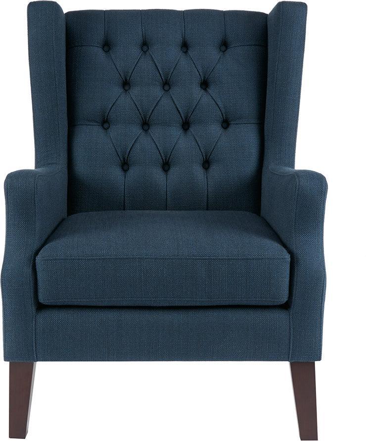 Olliix.com Accent Chairs - Maxwell Button Tufted Wing Chair Navy
