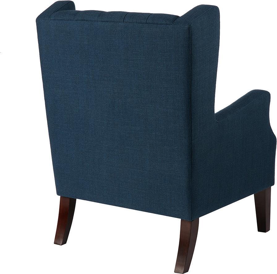 Olliix.com Accent Chairs - Maxwell Button Tufted Wing Chair Navy