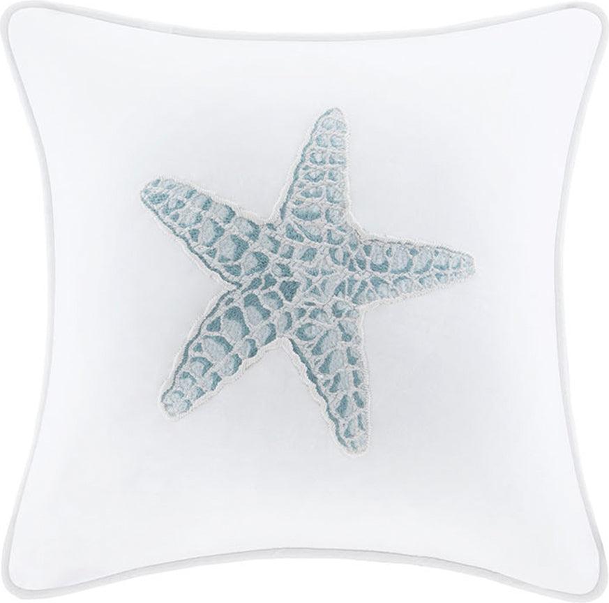 Olliix.com Pillows - Maya Coastal Bay Square Pillow 16x16" White