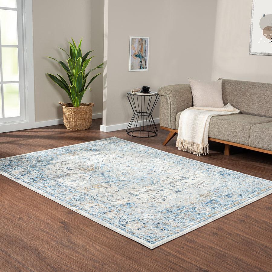 Olliix.com Indoor Rugs - Medallion Woven Area Rug Blue MP35-8029