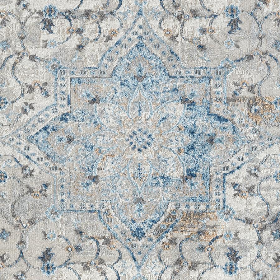Olliix.com Indoor Rugs - Medallion Woven Area Rug Blue MP35-8029