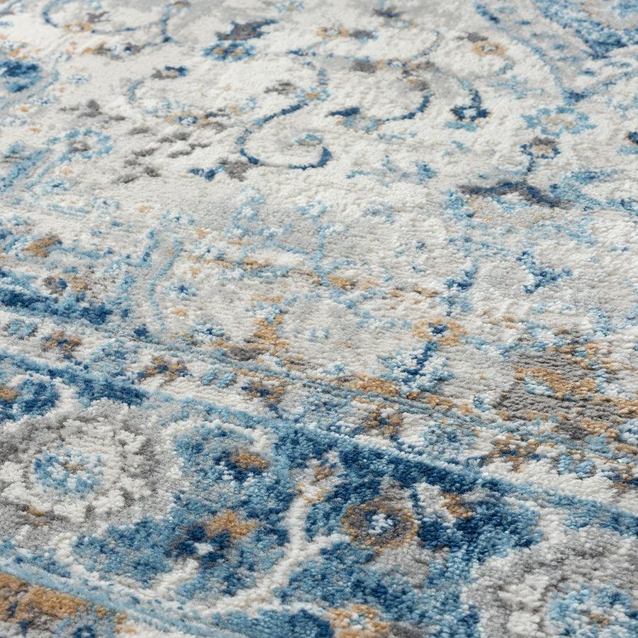 Olliix.com Indoor Rugs - Medallion Woven Area Rug Blue MP35-8029