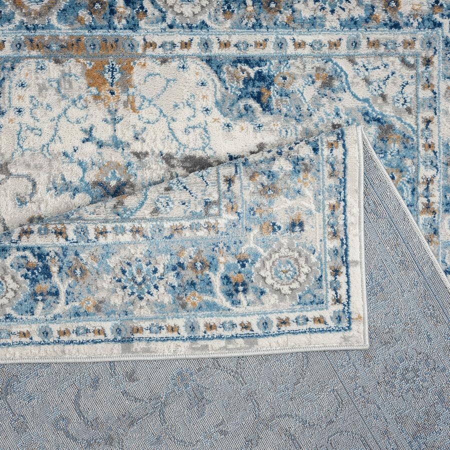 Olliix.com Indoor Rugs - Medallion Woven Area Rug Blue MP35-8029