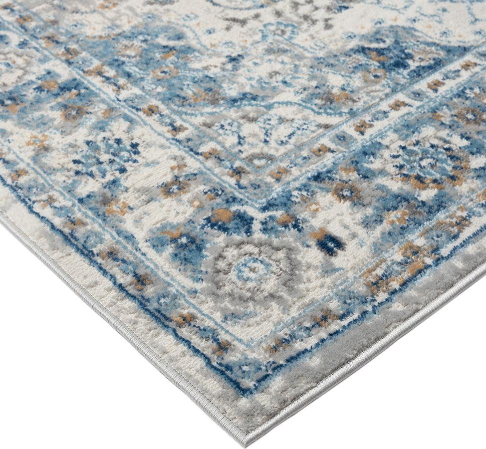 Olliix.com Indoor Rugs - Medallion Woven Area Rug Blue MP35-8029