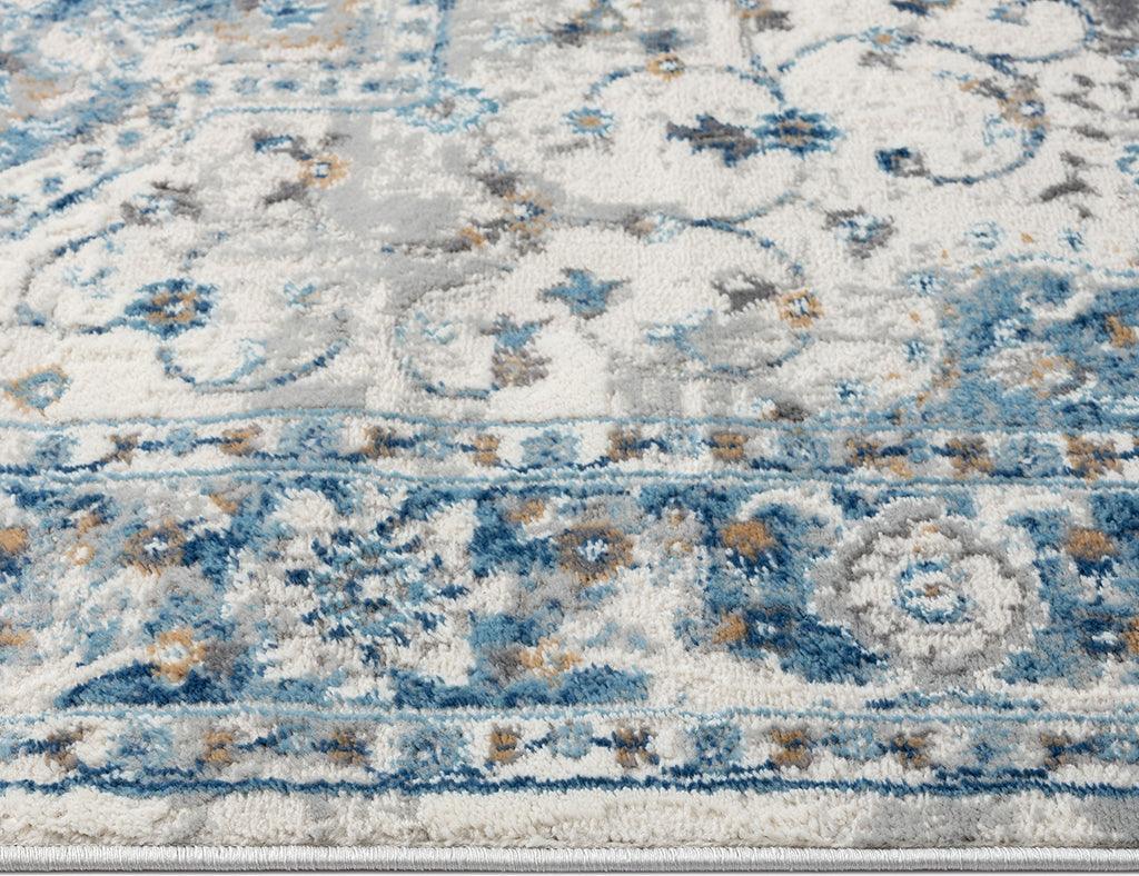 Olliix.com Indoor Rugs - Medallion Woven Area Rug Blue MP35-8030