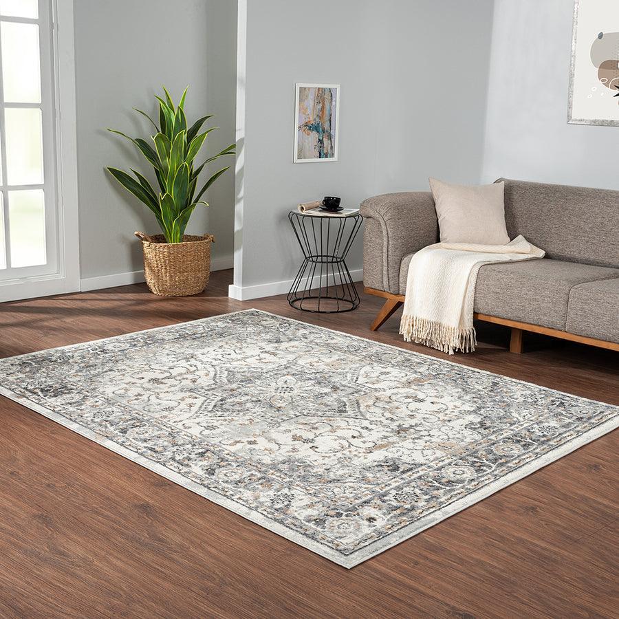 Olliix.com Indoor Rugs - Medallion Woven Area Rug Grey MP35-8033