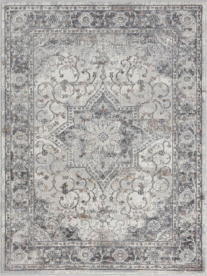 Olliix.com Indoor Rugs - Medallion Woven Area Rug Grey MP35-8033