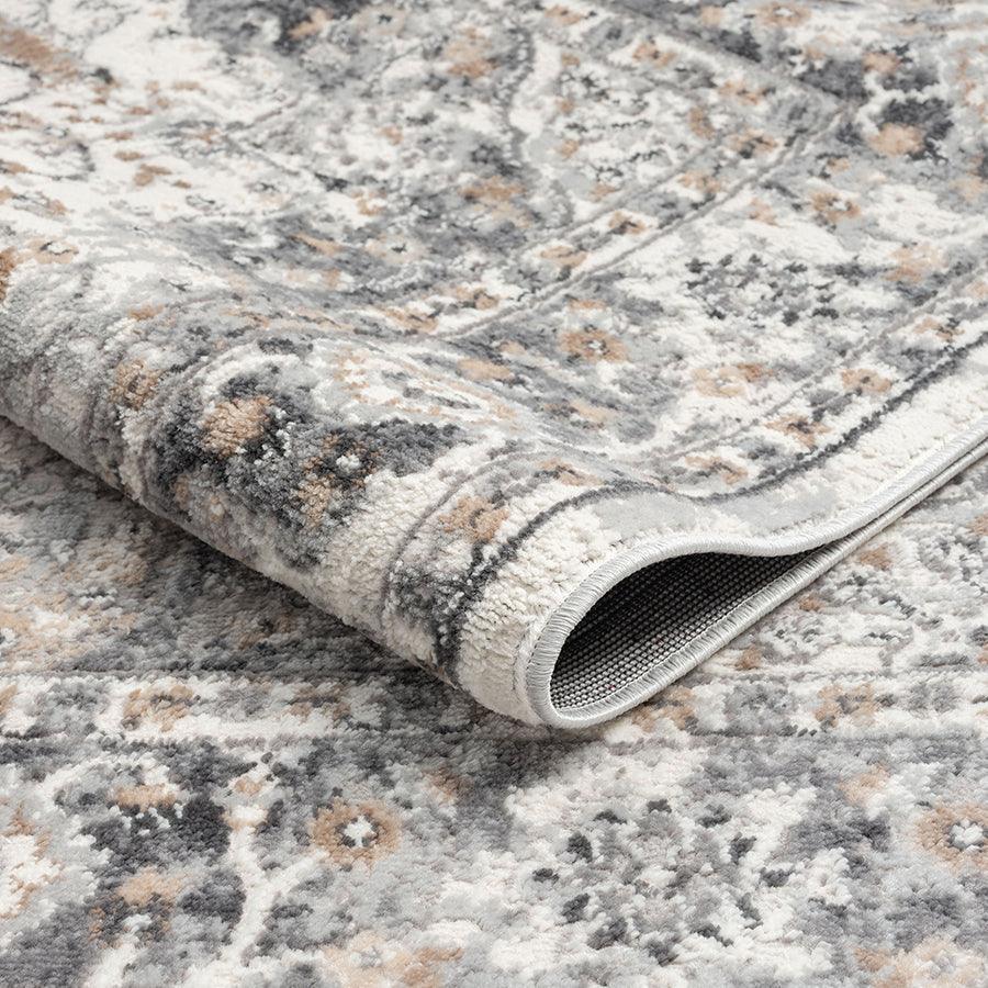 Olliix.com Indoor Rugs - Medallion Woven Area Rug Grey MP35-8033