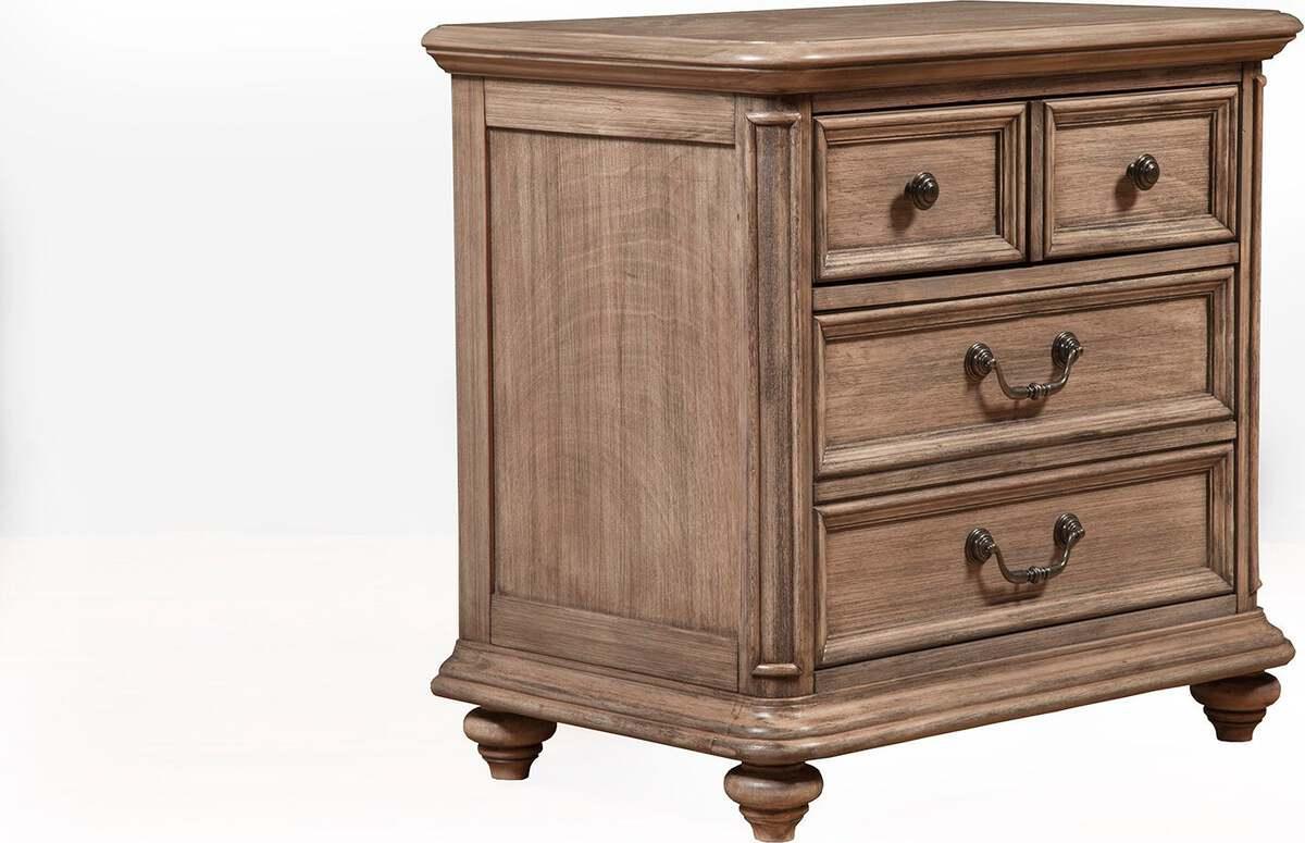 Alpine Furniture Nightstands & Side Tables - Melbourne 2 Drawer Nightstand, French Truffle