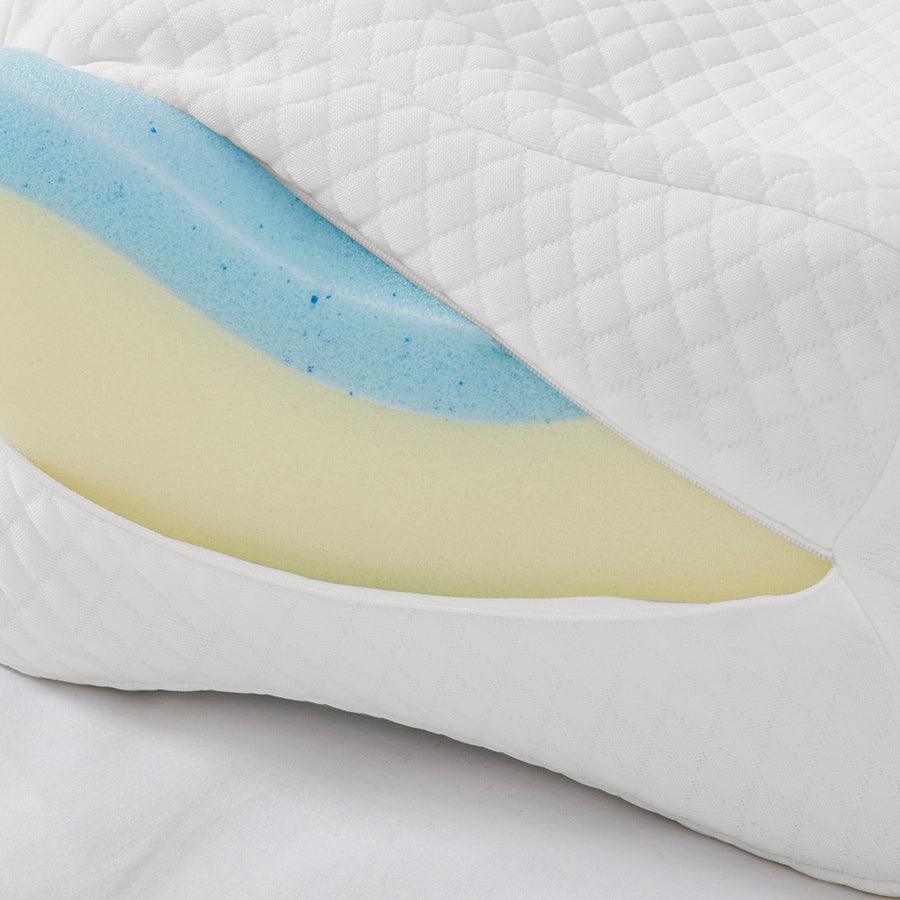 Olliix.com Pillows - Memory Casual Foam Knee Pillow 11x8.5.x7" White