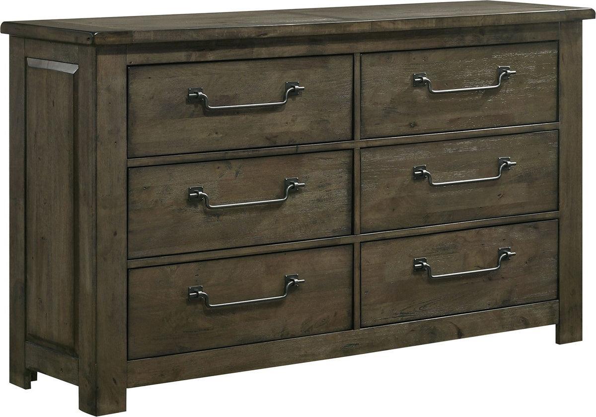 Elements Dressers - Memphis 6-Drawer Dresser in Grey Antique Grey