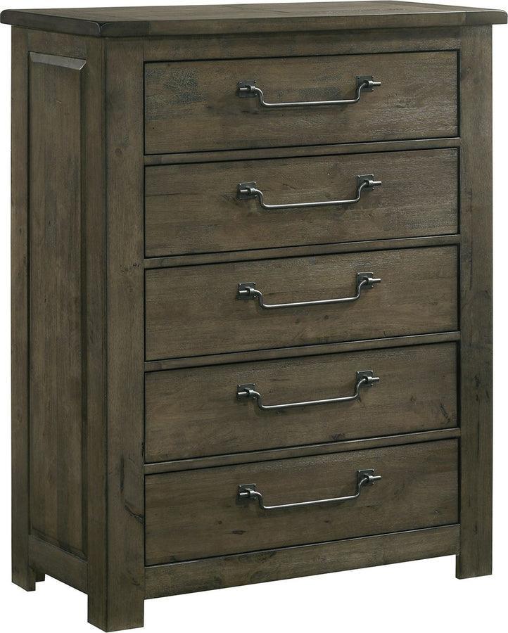 Elements Bedroom Sets - Memphis King Panel 5PC Bedroom Set in Grey Antique Grey