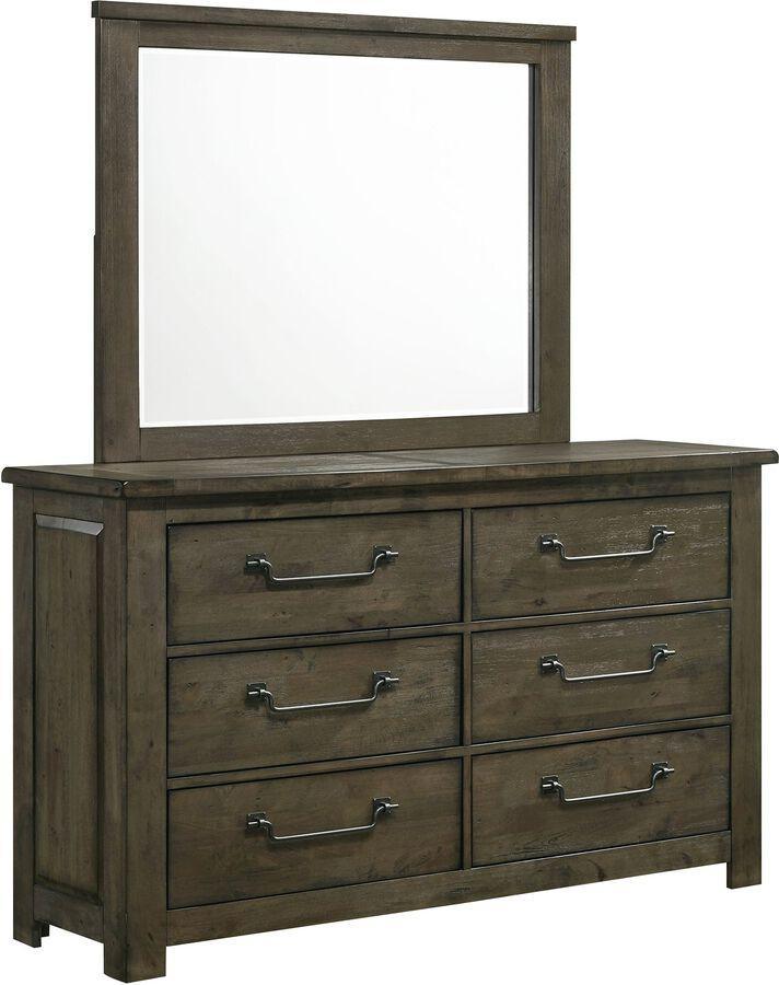 Elements Bedroom Sets - Memphis Queen Panel 5PC Bedroom Set in Grey Antique Grey