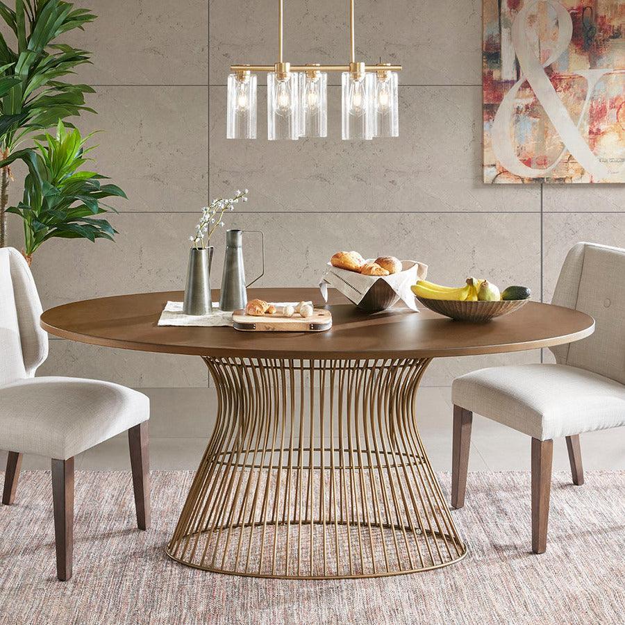 Olliix.com Dining Tables - Mercer Mid-Century Oval Dining Table 70x38.25x30H" Bronze