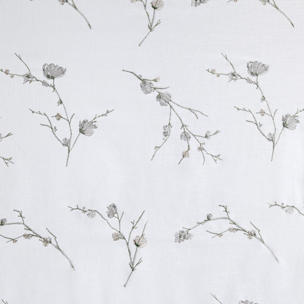 Olliix.com Curtains - Meredith 95" Floral Embroidered Sheer Natural