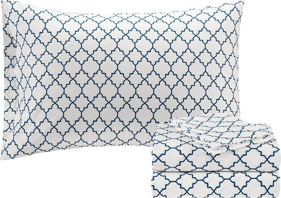 Olliix.com Comforters & Blankets - Merritt Reversible Comforter and Cotton Sheet Set Navy