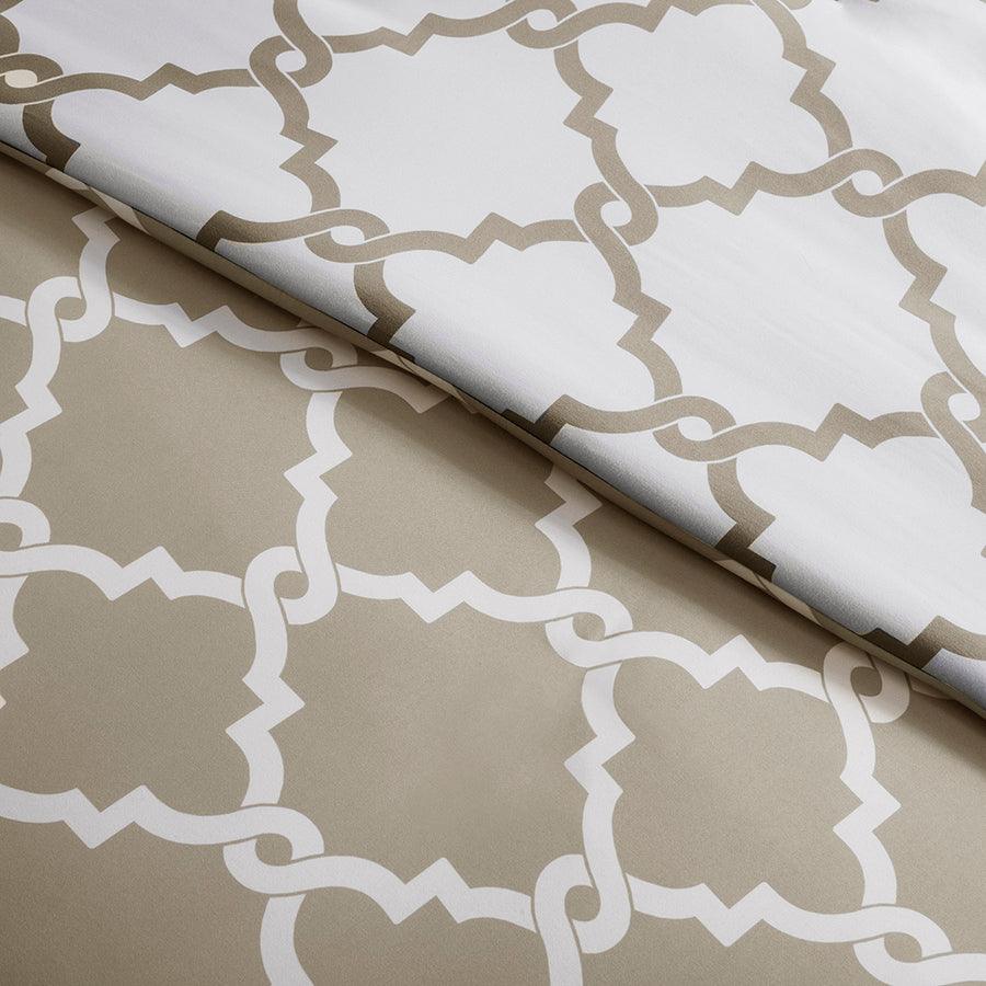 Olliix.com Comforters & Blankets - Merritt Reversible Comforter and Cotton Sheet Set Taupe Queen