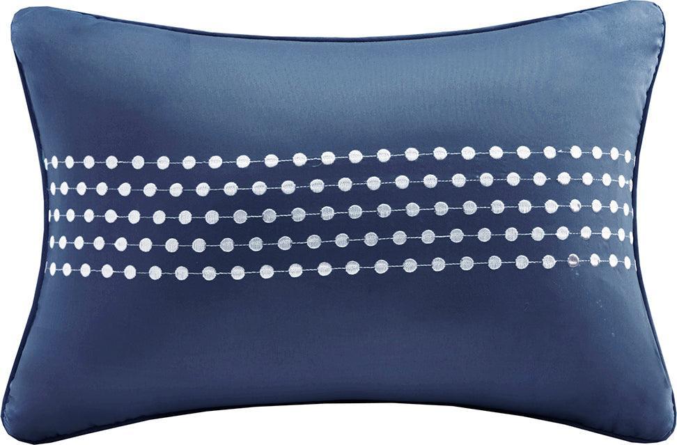 Olliix.com Comforters & Blankets - Merritt Transitional 4 Piece Reversible Coverlet Set King/Cal King Navy
