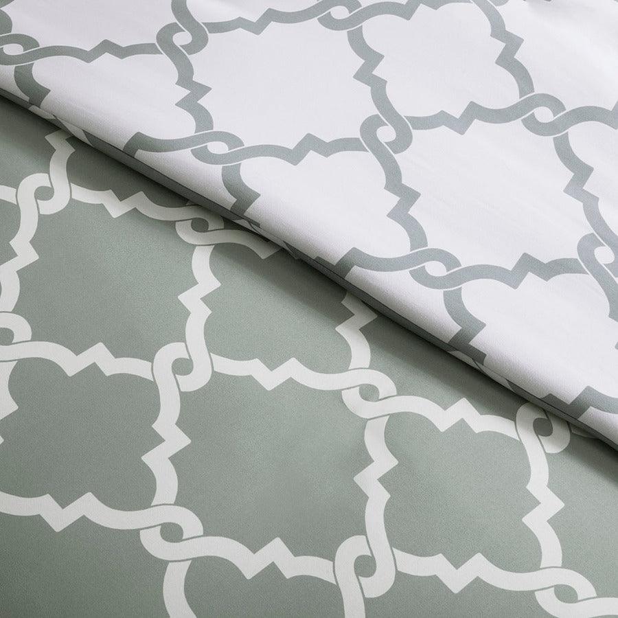 Olliix.com Comforters & Blankets - Merritt Transitional Reversible Comforter and Cotton Sheet Set Gray Twin