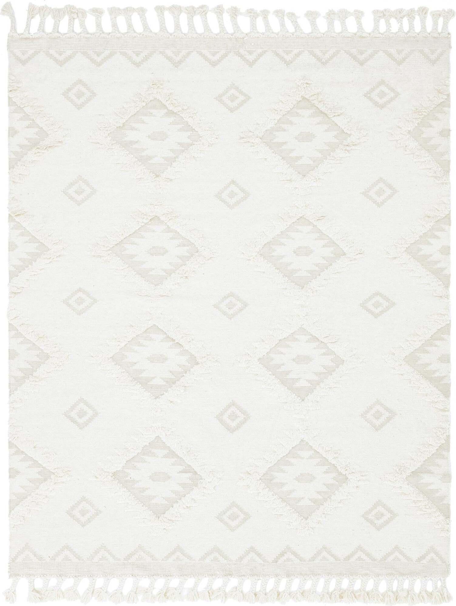 Unique Loom Indoor Rugs - Mesa Geometric Rectangular 8x10 Rug Ivory