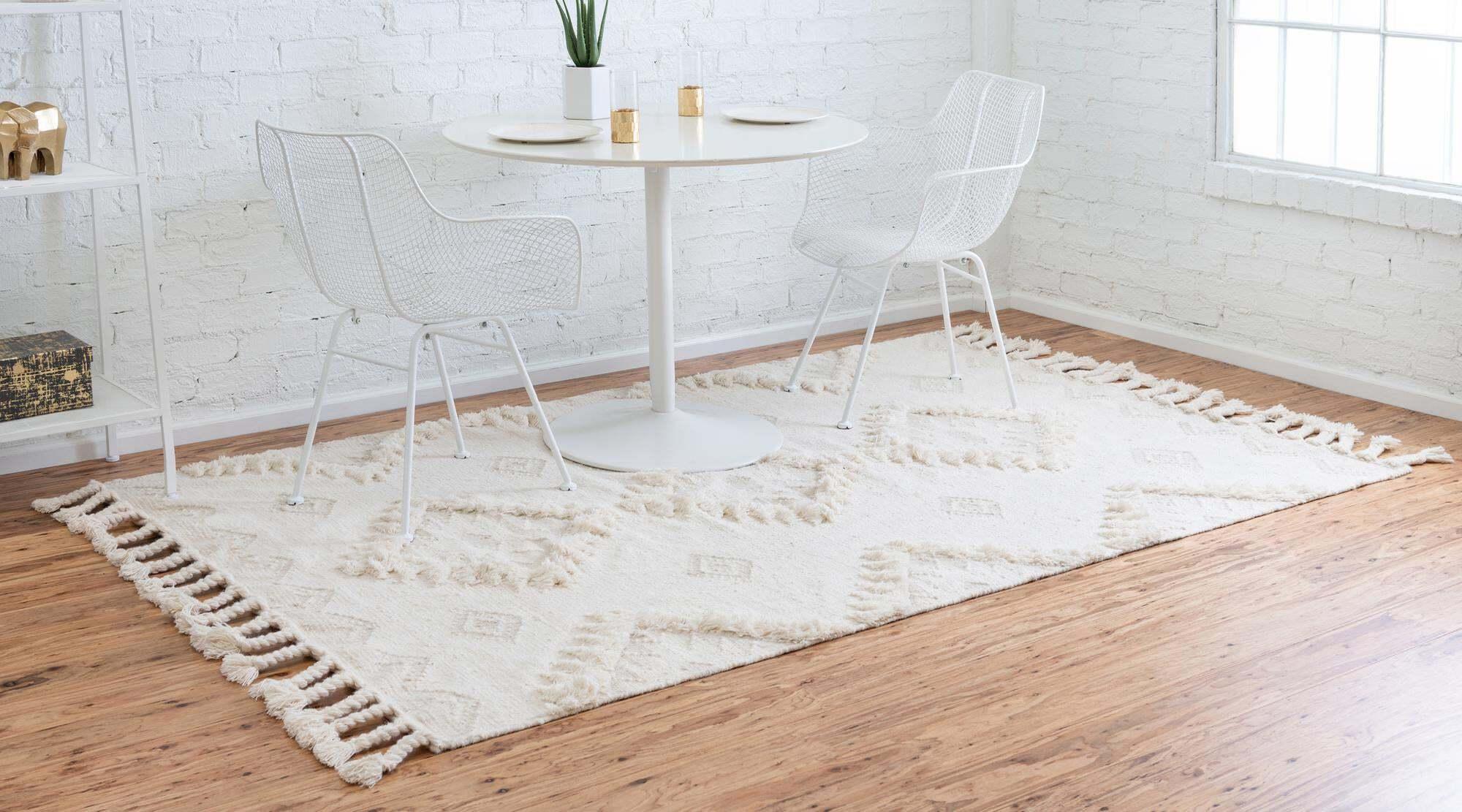 Unique Loom Indoor Rugs - Mesa Geometric Rectangular 8x10 Rug Ivory