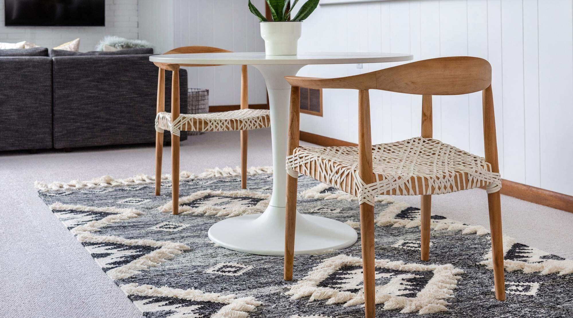 Unique Loom Indoor Rugs - Mesa Geometric Rectangular 9x12 Rug Charcoal & Ivory