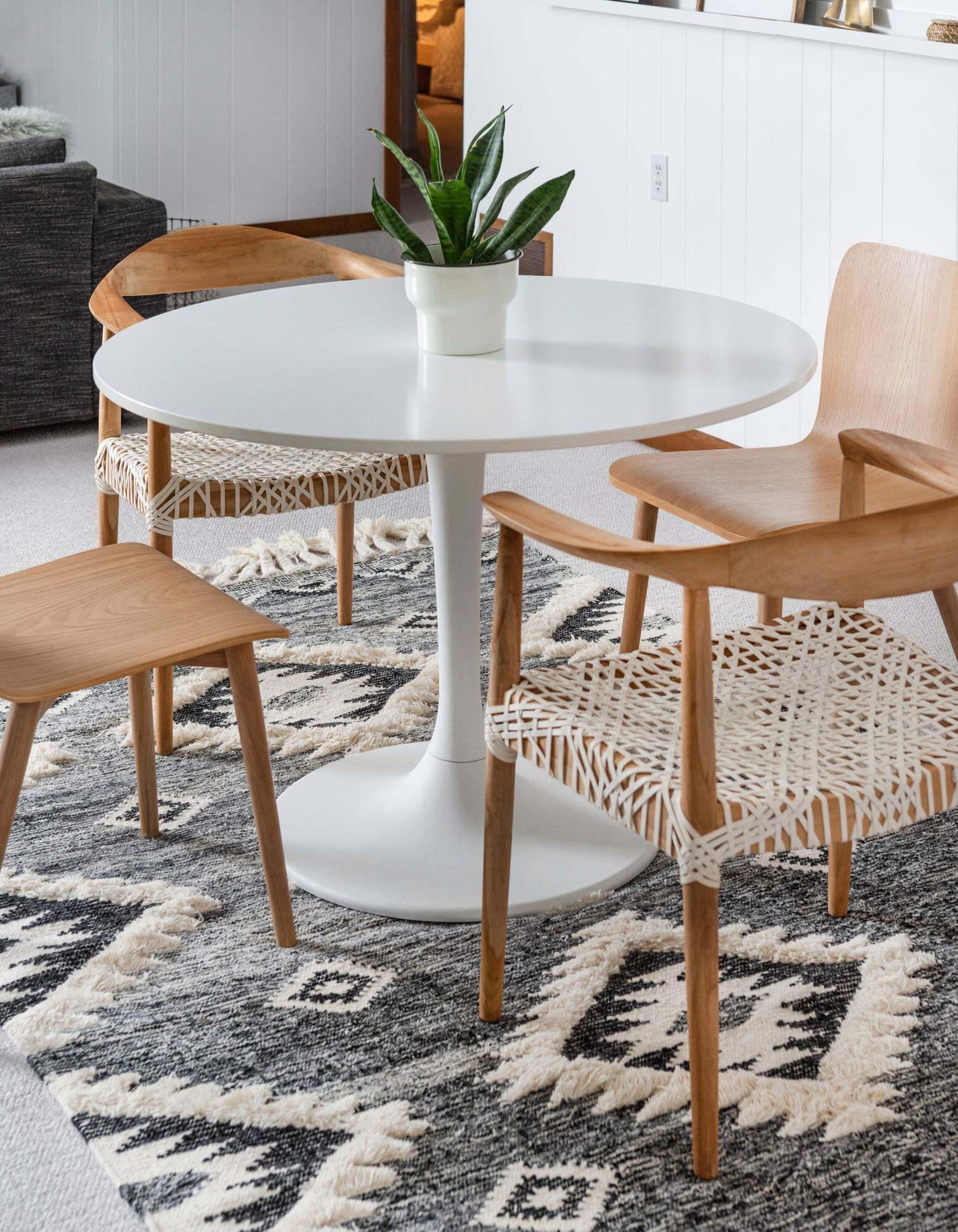 Unique Loom Indoor Rugs - Mesa Geometric Rectangular 9x12 Rug Charcoal & Ivory